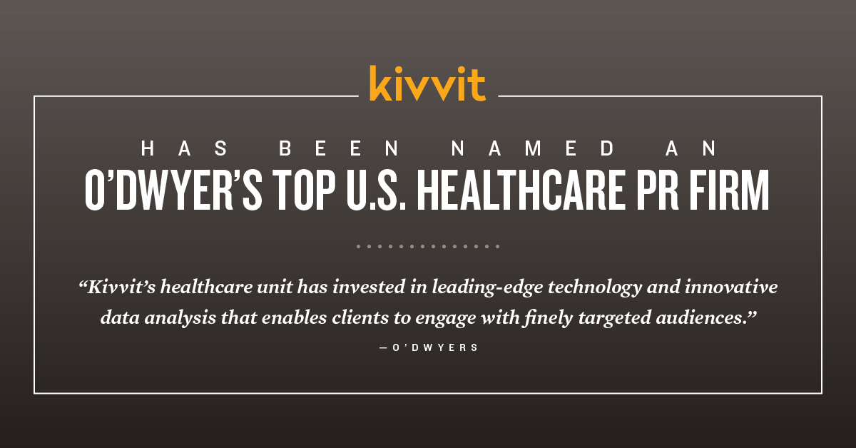 Kivvit has been named an O'Dwyer Top US HealthCare PR Firm 