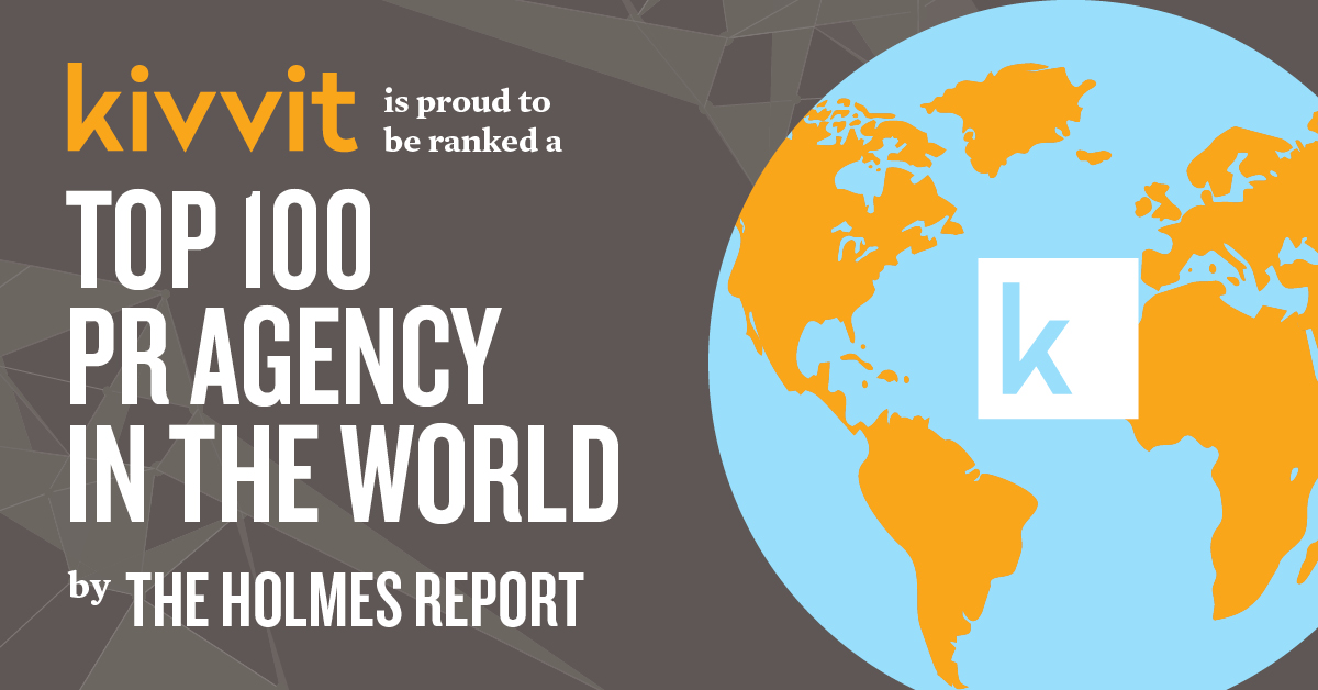 Kivvit is proud to be ranked a Top 100 PR agency by the Holmes Report